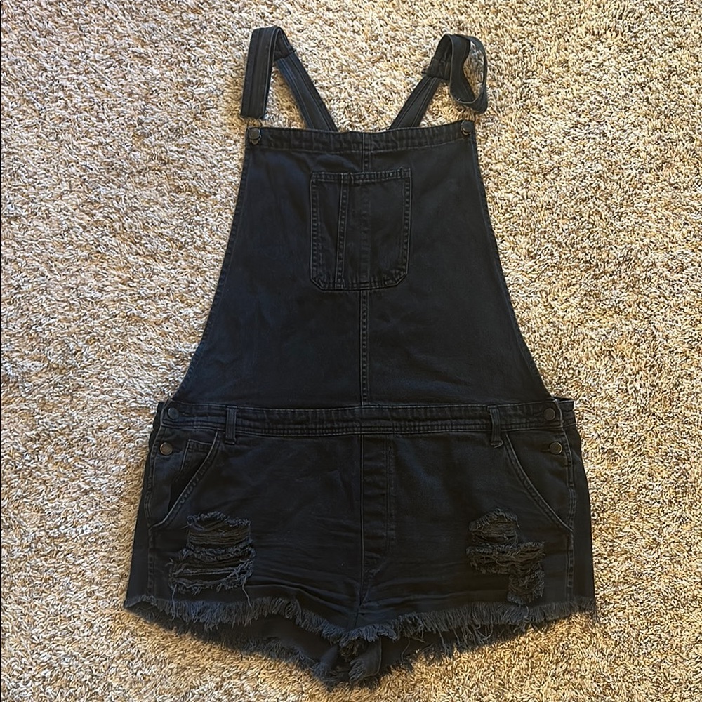 American Eagle - Black Denim Overalls